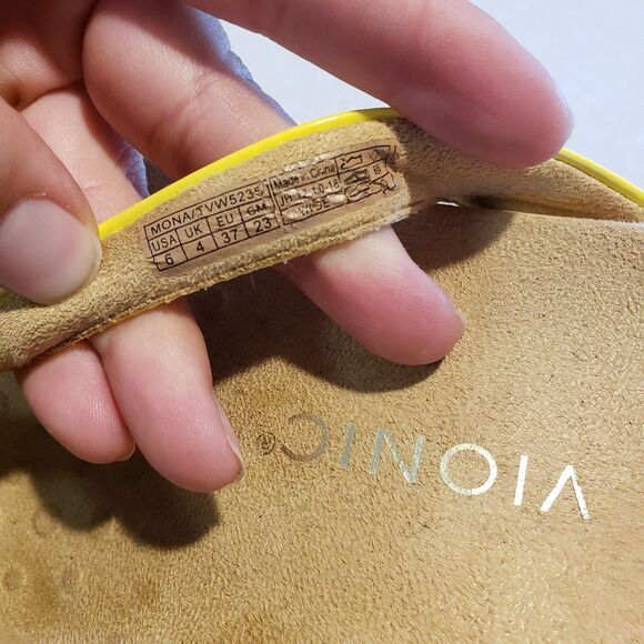 VIONIC Mona Yellow Thong Sandal Orthotic Comfort Flip Flop Women's Size 6 - Picture 7 of 7